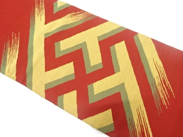 JAPANESE KIMONO / ANTIQUE HIRAKI NAGOYA OBI / SILK / WOVEN SAYAGATA